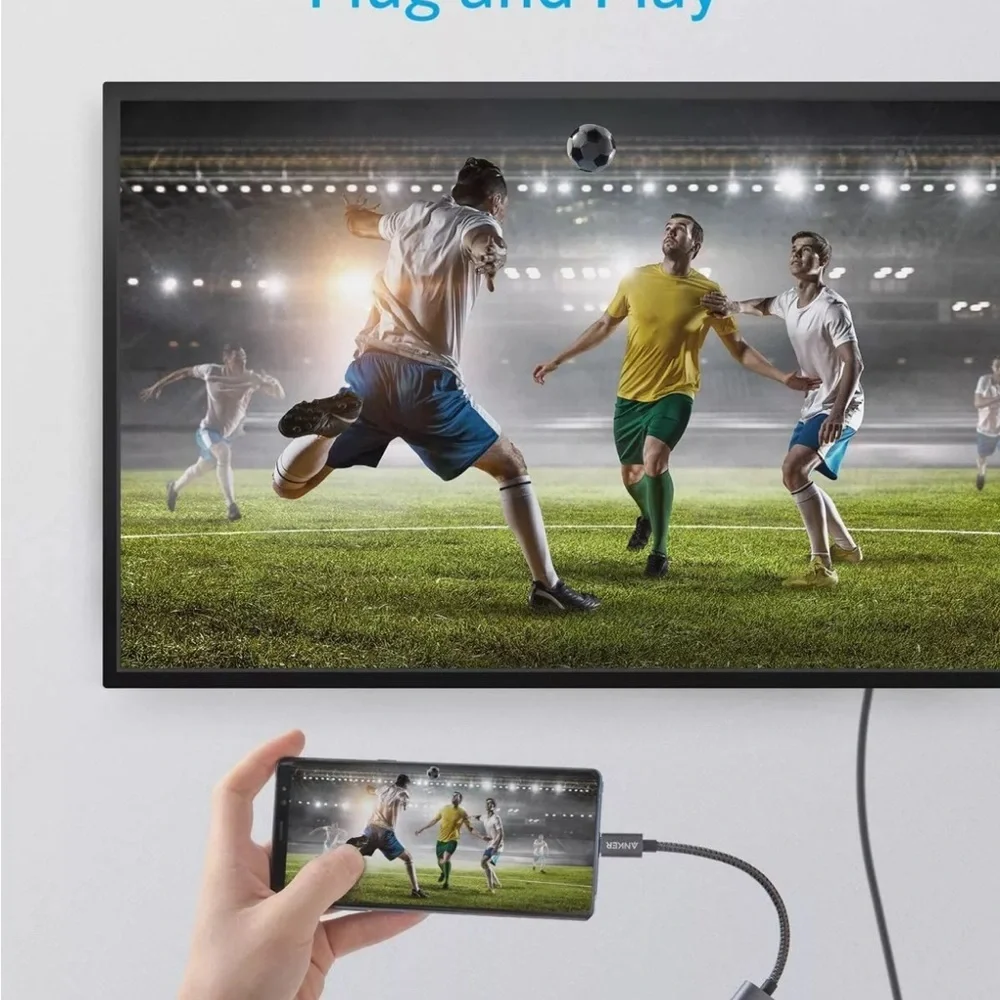 USB Type C to HDMI Adapter USB 3.1 Cable For MHL Android Phone Tablet Black New.